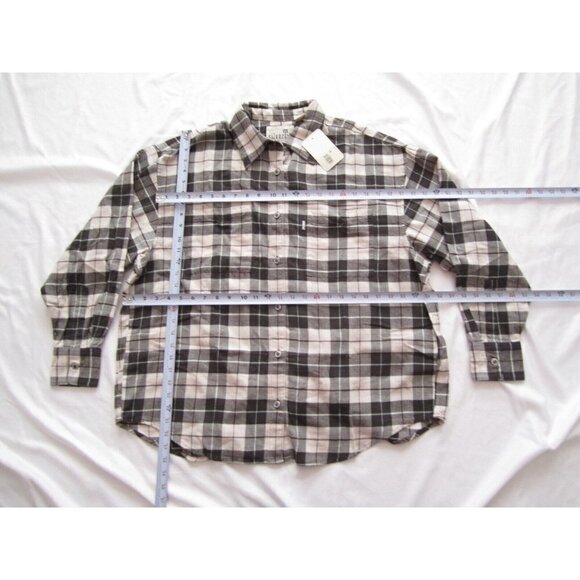 New Men Levis Silver Tab Metal Button Long Sleeve Plaid Cotton Shirt Sz XL(NW86) - Picture 3 of 9